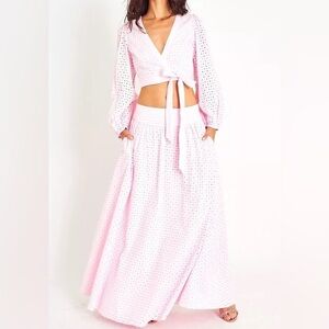 ⭐️Exceptional LoveShackFancy Aventi Schiffi Maxi Skirt Size Small